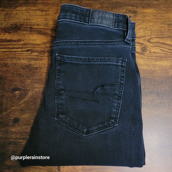 American Eagle Jeans 2 S Jegging Super Hi Rise 360 Next Level Stretch Black - Picture 3 of 11